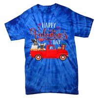 Happy Valentine's Day Funny Plaid Red Truck French Bulldog Funny Gift Tie-Dye T-Shirt