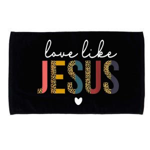 Happy Valentine's Day Christian Leopard Love Like Jesus Microfiber Hand Towel