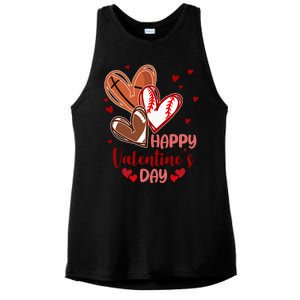 Happy Valentines Day Sports Lover Heart Gift Ladies PosiCharge Tri-Blend Wicking Tank