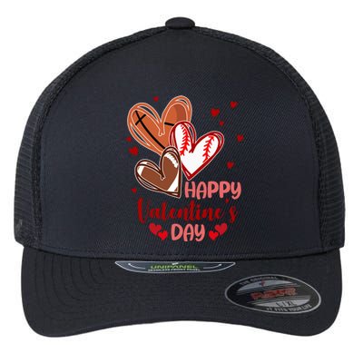 Happy Valentines Day Sports Lover Heart Gift Flexfit Unipanel Trucker Cap