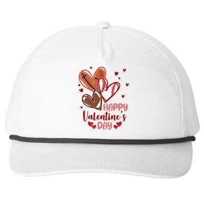 Happy Valentines Day Sports Lover Heart Gift Snapback Five-Panel Rope Hat