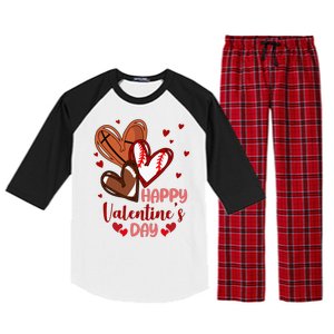 Happy Valentines Day Sports Lover Heart Gift Raglan Sleeve Pajama Set