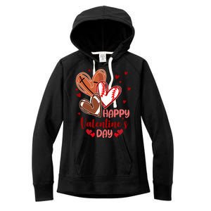 Happy Valentines Day Sports Lover Heart Gift Women's Fleece Hoodie