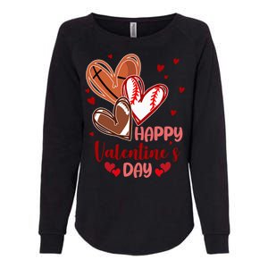 Happy Valentines Day Sports Lover Heart Gift Womens California Wash Sweatshirt