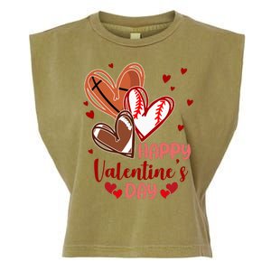 Happy Valentines Day Sports Lover Heart Gift Garment-Dyed Women's Muscle Tee