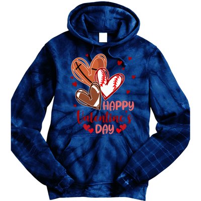 Happy Valentines Day Sports Lover Heart Gift Tie Dye Hoodie