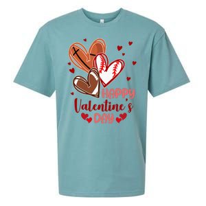 Happy Valentines Day Sports Lover Heart Gift Sueded Cloud Jersey T-Shirt