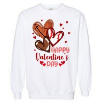 Happy Valentines Day Sports Lover Heart Gift Garment-Dyed Sweatshirt