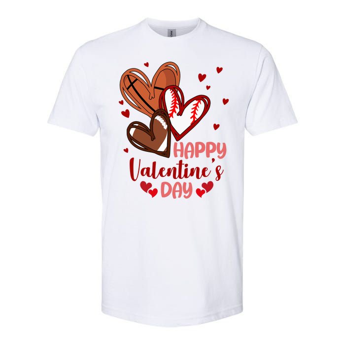 Happy Valentines Day Sports Lover Heart Gift Softstyle CVC T-Shirt