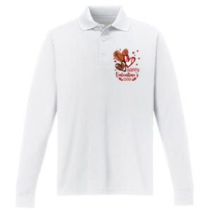 Happy Valentines Day Sports Lover Heart Gift Performance Long Sleeve Polo