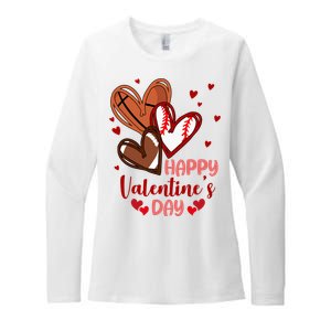 Happy Valentines Day Sports Lover Heart Gift Womens CVC Long Sleeve Shirt