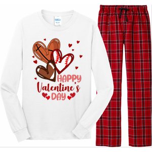 Happy Valentines Day Sports Lover Heart Gift Long Sleeve Pajama Set