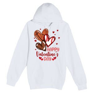 Happy Valentines Day Sports Lover Heart Gift Premium Pullover Hoodie