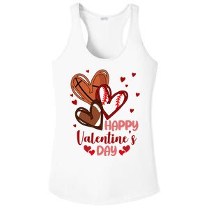 Happy Valentines Day Sports Lover Heart Gift Ladies PosiCharge Competitor Racerback Tank