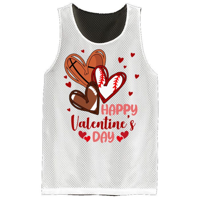 Happy Valentines Day Sports Lover Heart Gift Mesh Reversible Basketball Jersey Tank