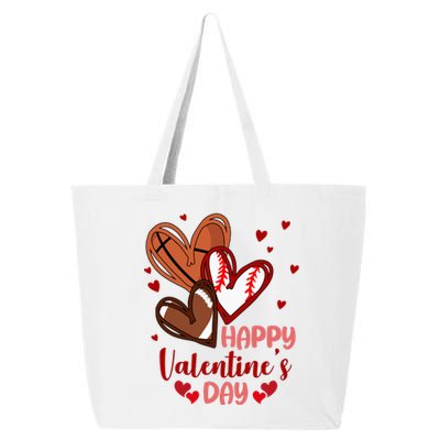 Happy Valentines Day Sports Lover Heart Gift 25L Jumbo Tote