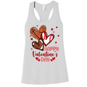 Happy Valentines Day Sports Lover Heart Gift Women's Racerback Tank