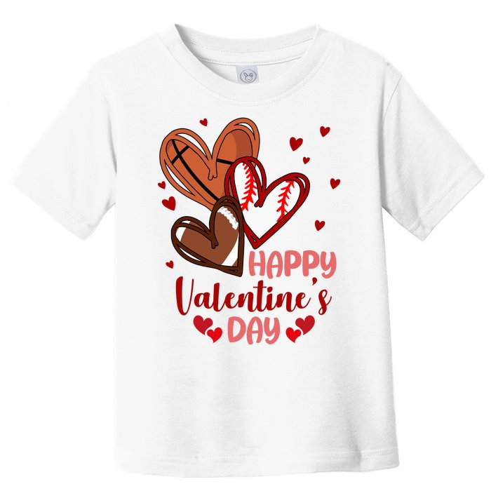 Happy Valentines Day Sports Lover Heart Gift Toddler T-Shirt