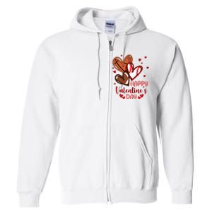 Happy Valentines Day Sports Lover Heart Gift Full Zip Hoodie