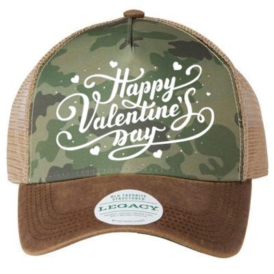 Happy Valentine's Day Simple Logo Legacy Tie Dye Trucker Hat