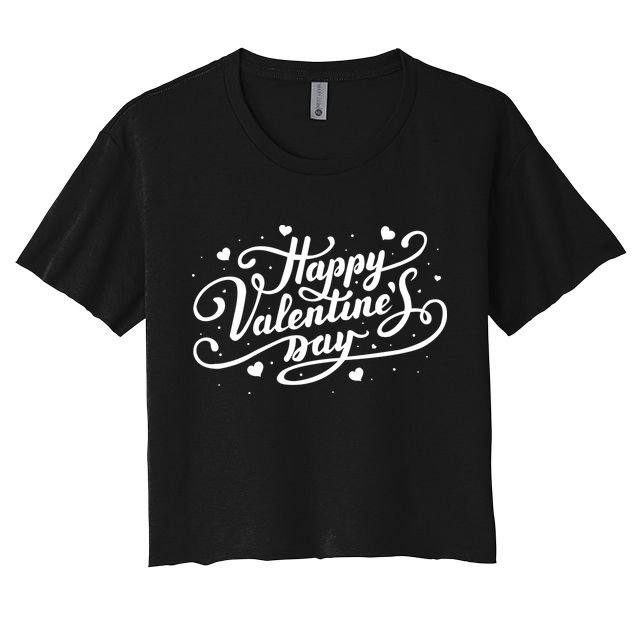Happy Valentine's Day Simple Logo Crop Top