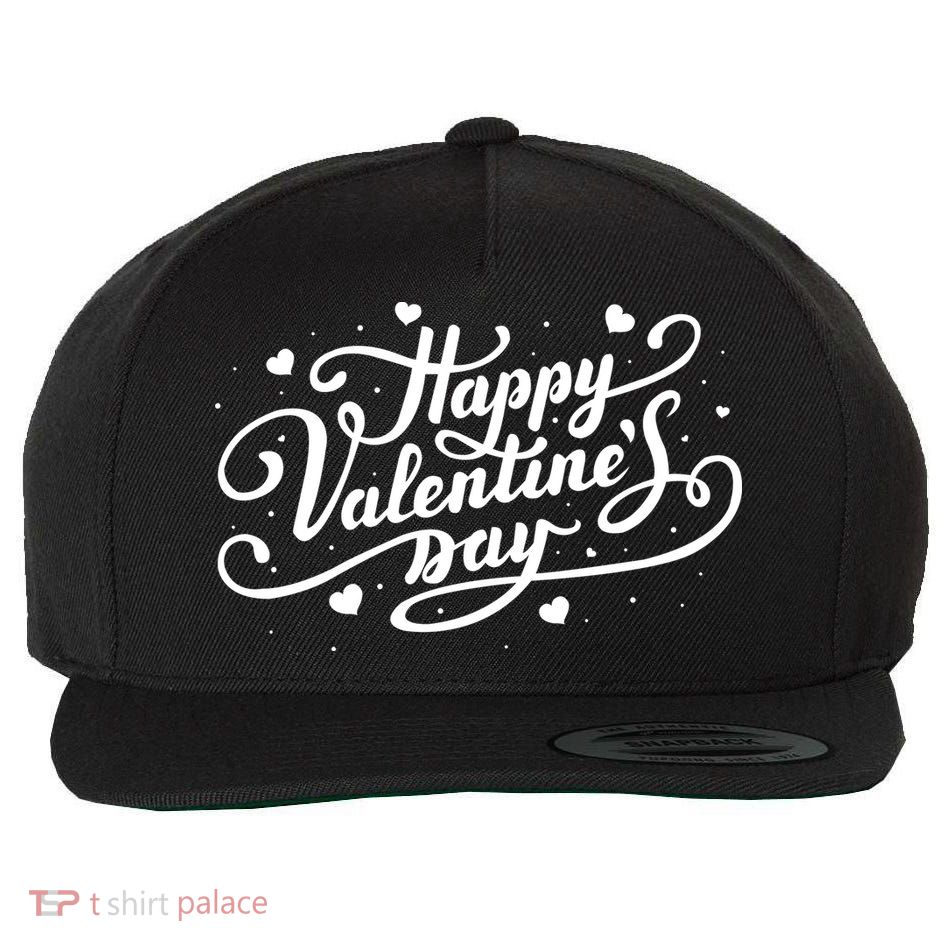 Happy Valentine's Day Simple Logo Wool Snapback Cap