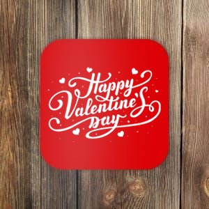 Happy Valentine's Day Simple Logo Coaster