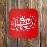 Happy Valentine's Day Simple Logo Coaster