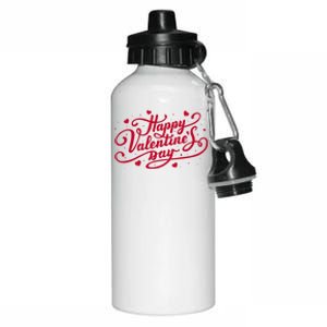 Happy Valentine's Day Simple Logo Aluminum Water Bottle