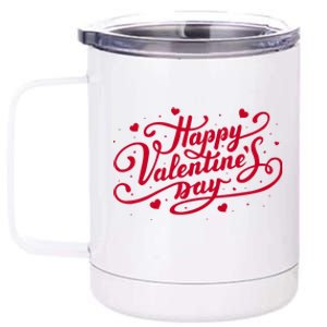 Happy Valentine's Day Simple Logo 12 oz Stainless Steel Tumbler Cup