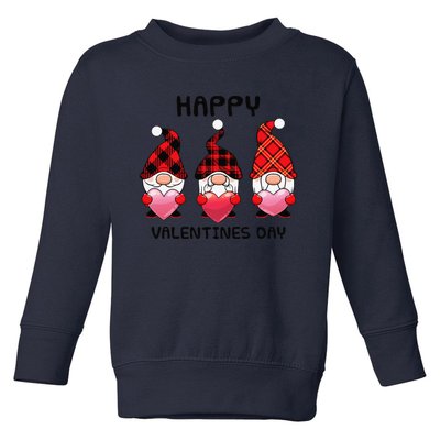 Happy Valentines Day Funny Gnomes Holding Hearts Love Gifts Toddler Sweatshirt