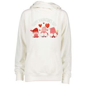 Happy Valentines Day Gnome Love Gnomes Couple Lovers Gnomies Funny Womens Funnel Neck Pullover Hood