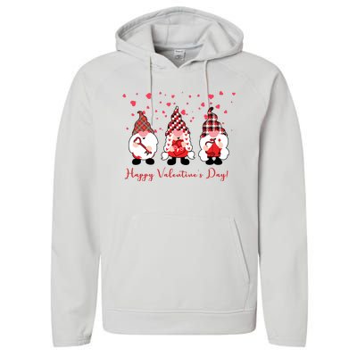 Happy Valentines Day Gnome Cute Gift Performance Fleece Hoodie