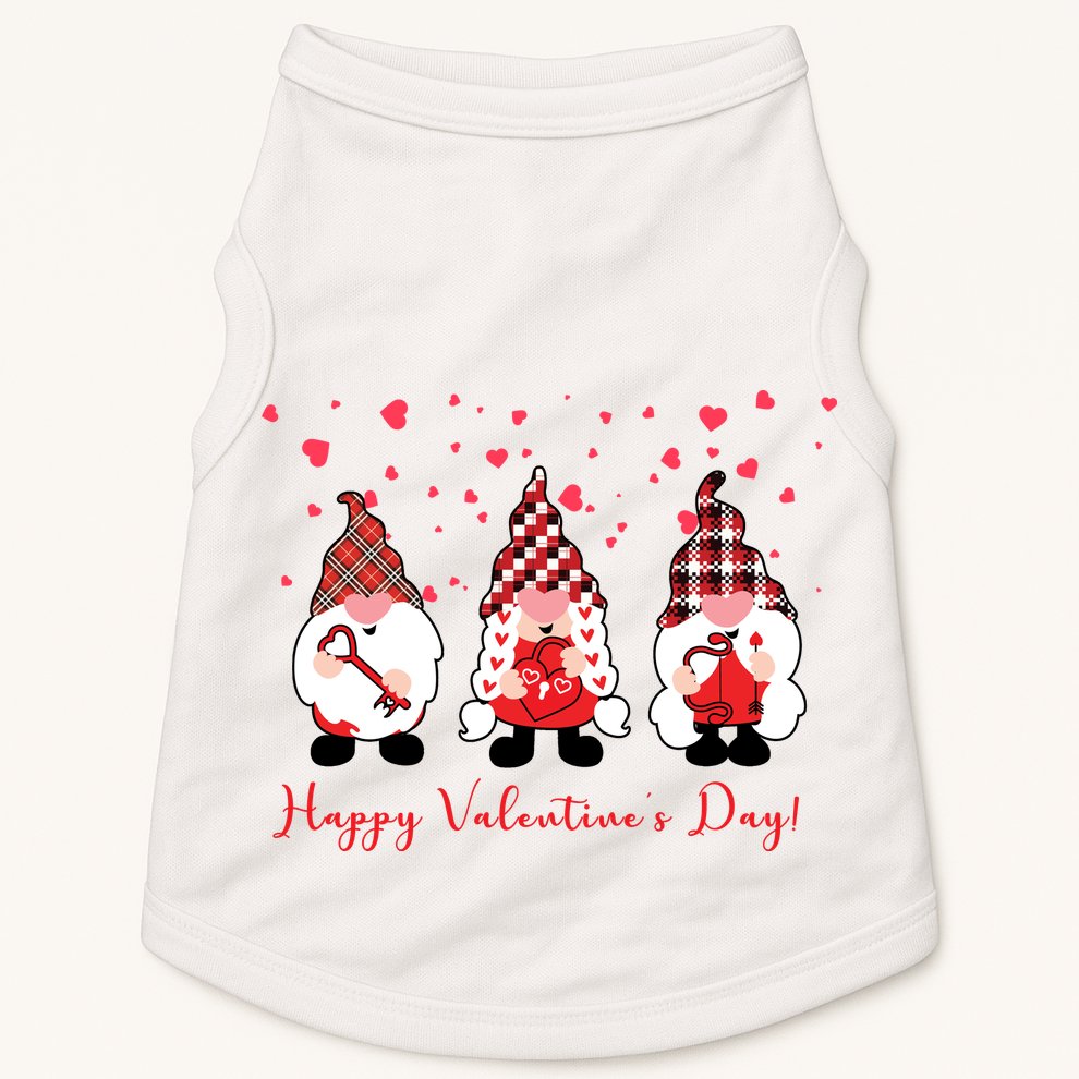 Happy Valentines Day Gnome Cute Gift Doggie Tank