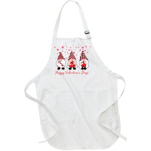 Happy Valentines Day Gnome Cute Gift Full-Length Apron With Pockets