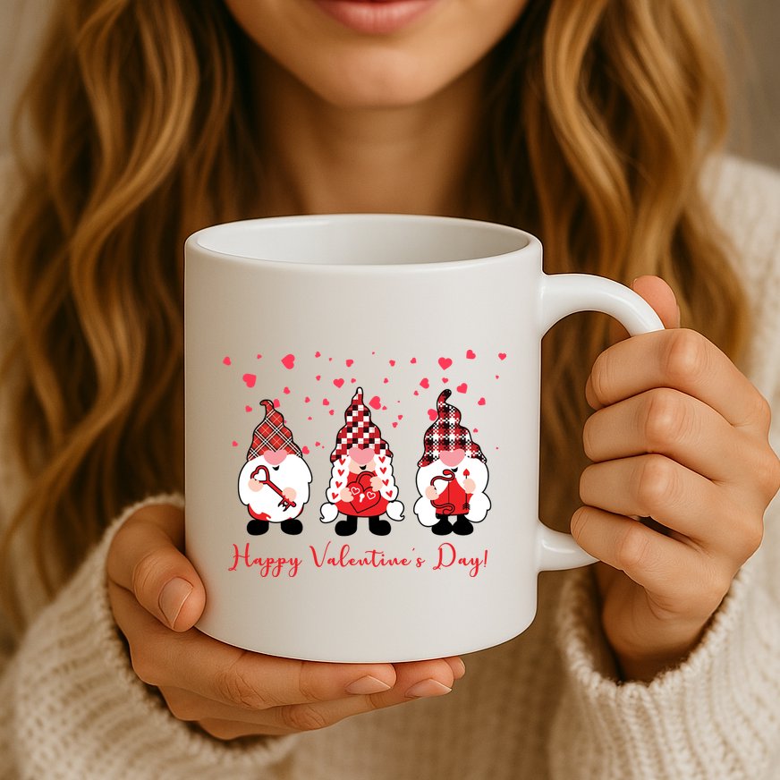 Happy Valentines Day Gnome Cute Gift Mug