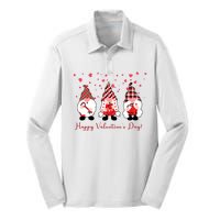 Happy Valentines Day Gnome Cute Gift Silk Touch Performance Long Sleeve Polo