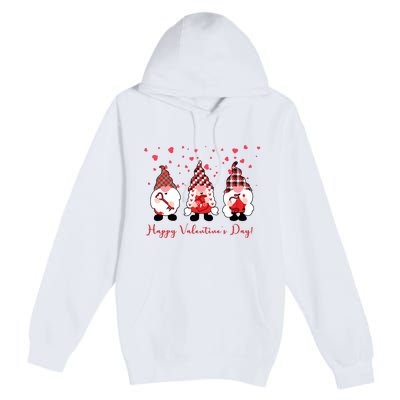 Happy Valentines Day Gnome Cute Gift Premium Pullover Hoodie