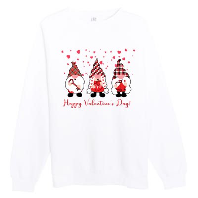 Happy Valentines Day Gnome Cute Gift Premium Crewneck Sweatshirt