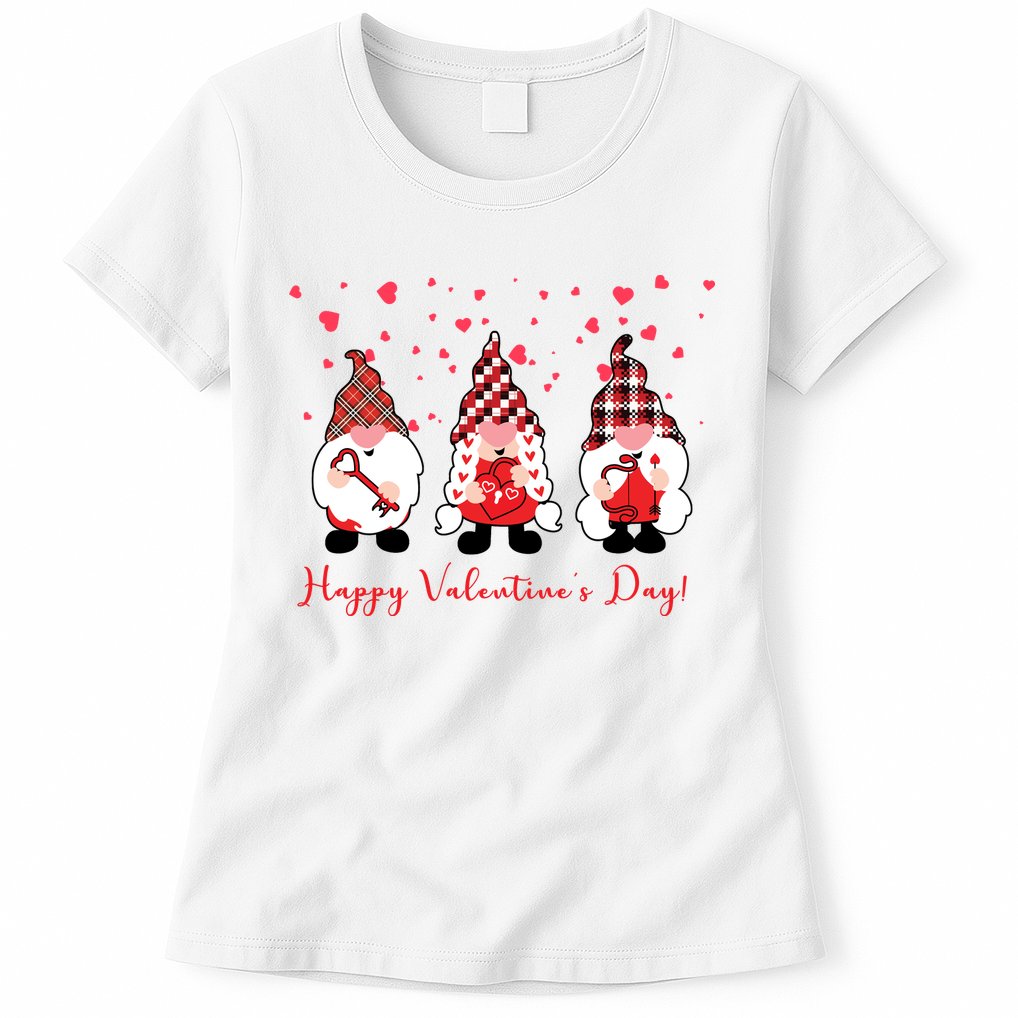 Happy Valentines Day Gnome Cute Gift Womens T-Shirt