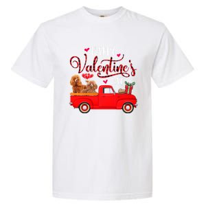 Happy Valentine's Day Funny Red Plaid Truck Poodle Lover Gift Garment-Dyed Heavyweight T-Shirt