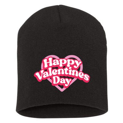 Happy Valentines Day Short Acrylic Beanie