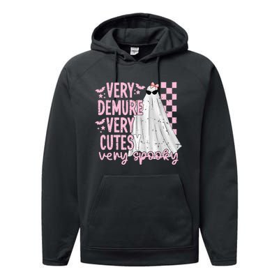 Halloween Very Demure Very Cutesy Very Spooky Performance Fleece Hoodie