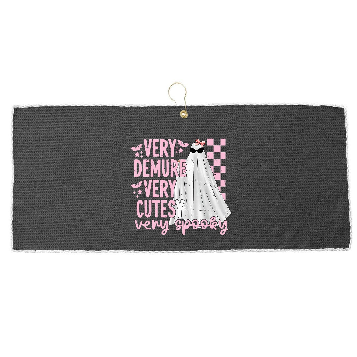 Halloween Very Demure Very Cutesy Very Spooky Large Microfiber Waffle Golf Towel