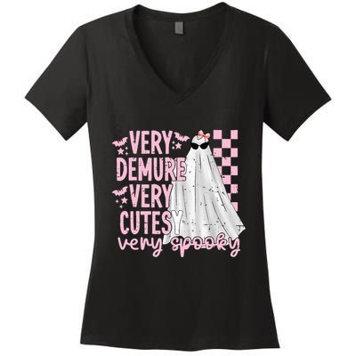 Halloween Very Demure Very Cutesy Very Spooky Women's V-Neck T-Shirt