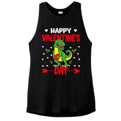 Happy ValentineS Day Dinosaur Happy ValentineS Day Outfits Ladies PosiCharge Tri-Blend Wicking Tank