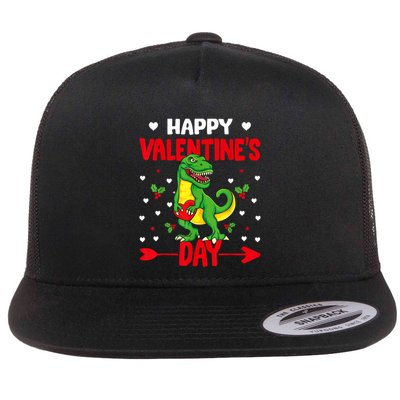 Happy ValentineS Day Dinosaur Happy ValentineS Day Outfits Flatbill Hat
