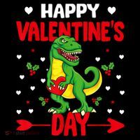 Happy ValentineS Day Dinosaur Happy ValentineS Day Outfits Cooling Performance Long Sleeve Crew
