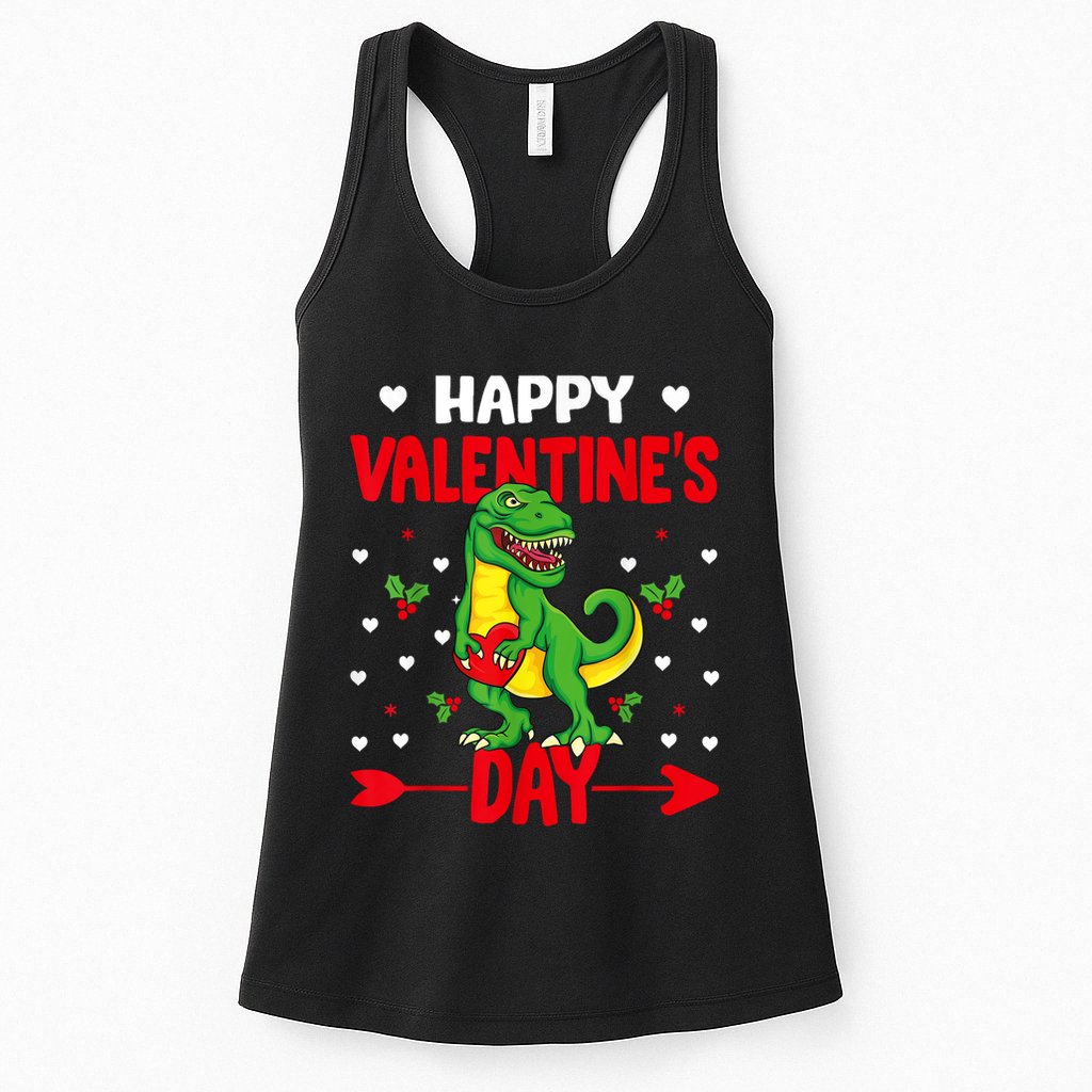 Happy ValentineS Day Dinosaur Happy ValentineS Day Outfits Womens Tank Top