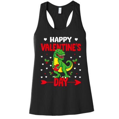 Happy ValentineS Day Dinosaur Happy ValentineS Day Outfits Women's Racerback Tank